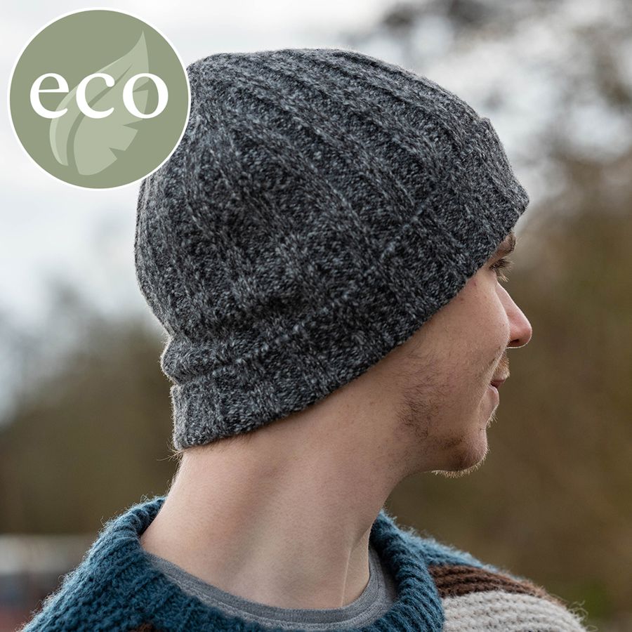 POM Grey Marl MEN'S Wool Beanie Hat