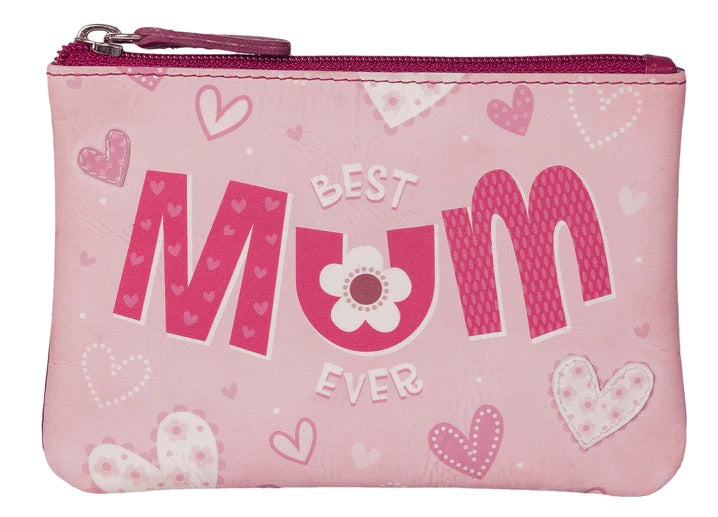 Mala Leather Best Mum Ever Coin Purse (4115 11) - Light Pink