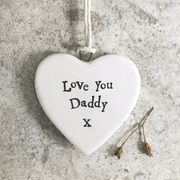 East of India Porcelain MINI Heart -Love you Daddy x