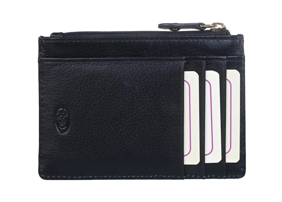 Mala Leather Matrah Leopard Coin/Card Purse (4268 90) - Black