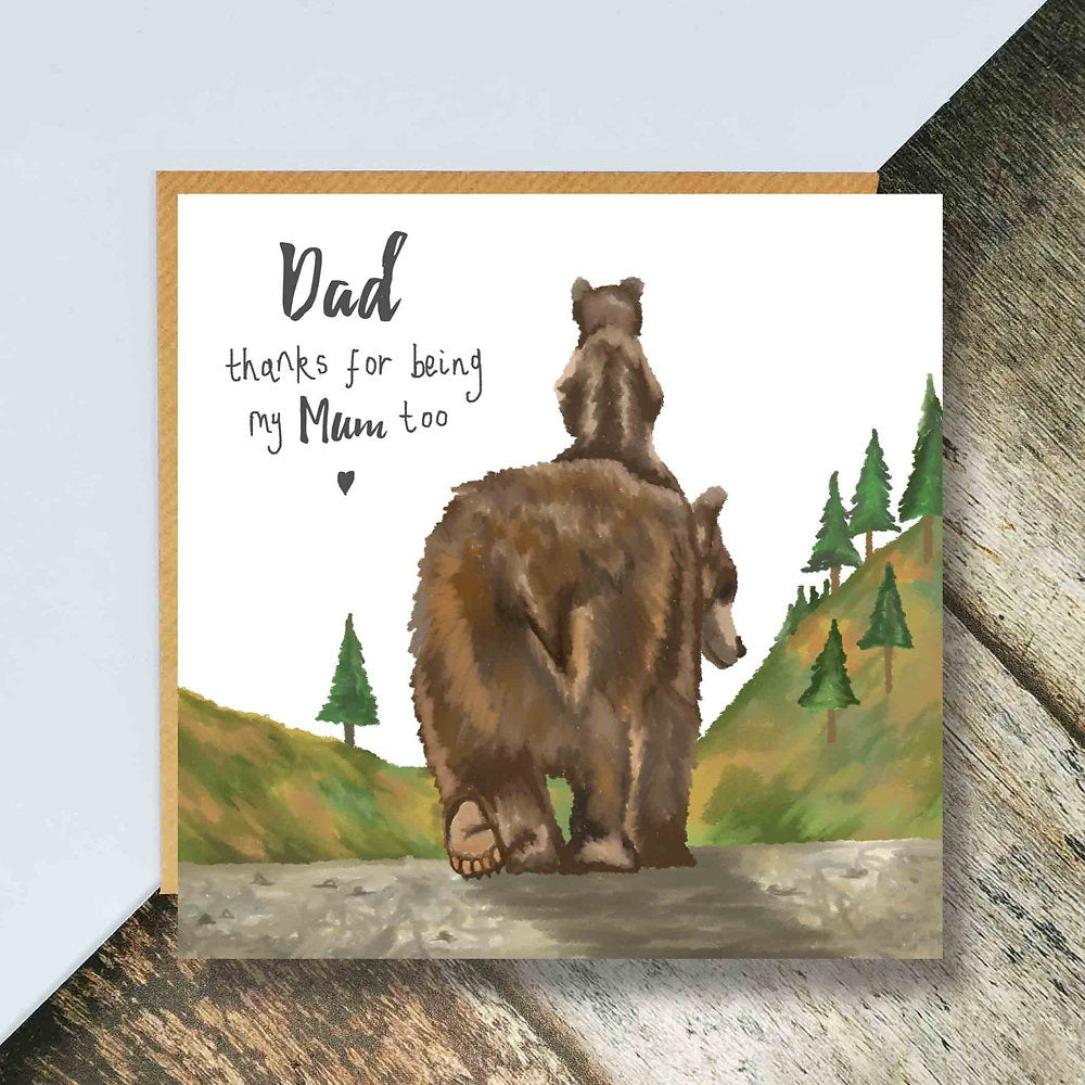 Flying Teaspoons Like a Dad to Me Bear Card
