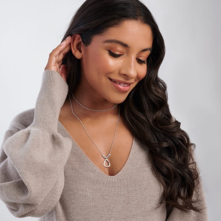 Joma Jewellery Arabella Hammered Teardrop Long Necklace