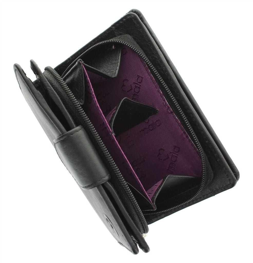 Mala Leather Origin Small Tab Purse with RFID Protection (3118 5)- Black