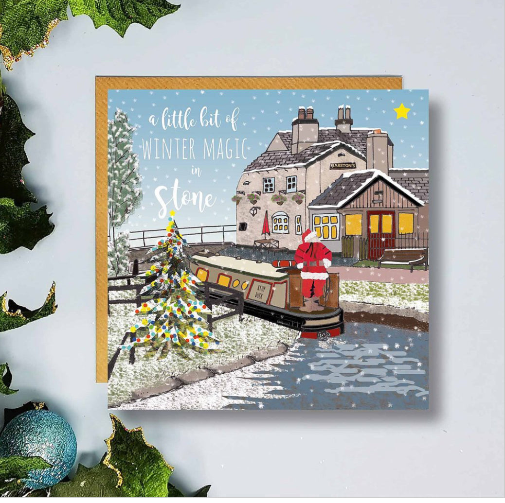 Flying Teaspoons Stone Star Lock Christmas Card