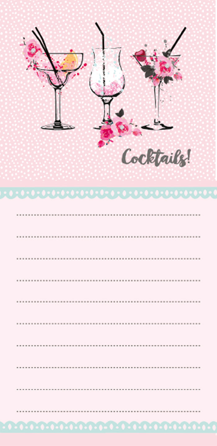 Jean Barrington Cocktail Magnetic Fridge Notepad