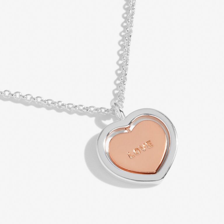 Joma Jewellery Sentiment Spinners - Love - Silver & Rose Gold Necklace