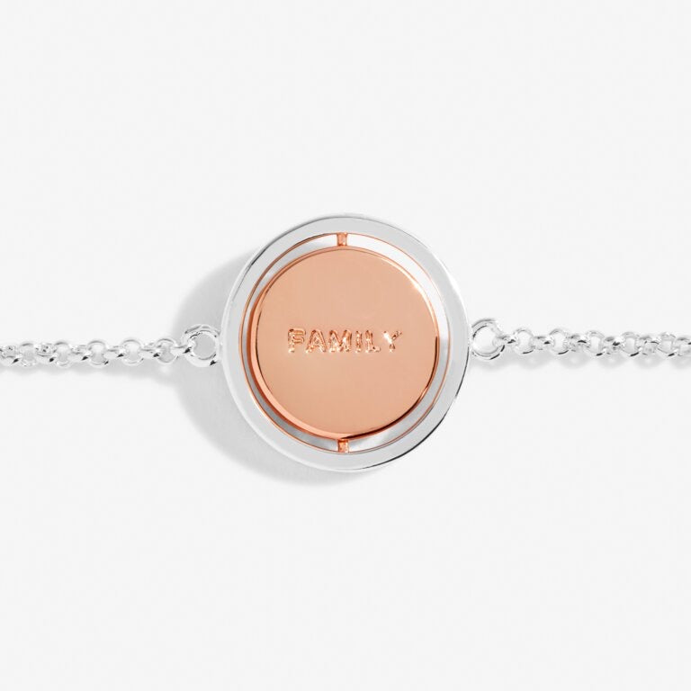 Joma Jewellery Sentiment Spinners - Family - Silver & Rose Gold Bracelet
