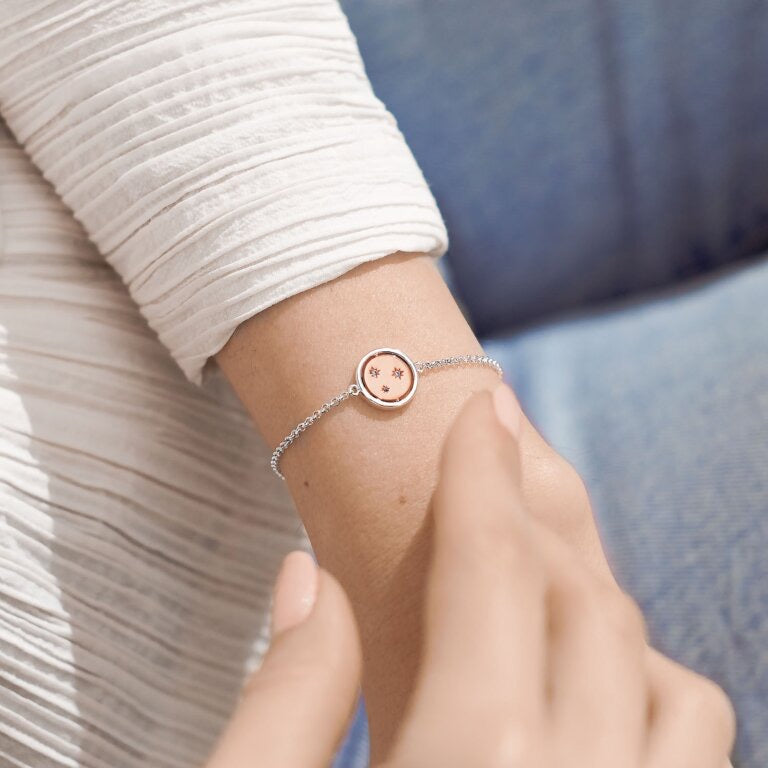 Joma Jewellery Sentiment Spinners - Family - Silver & Rose Gold Bracelet