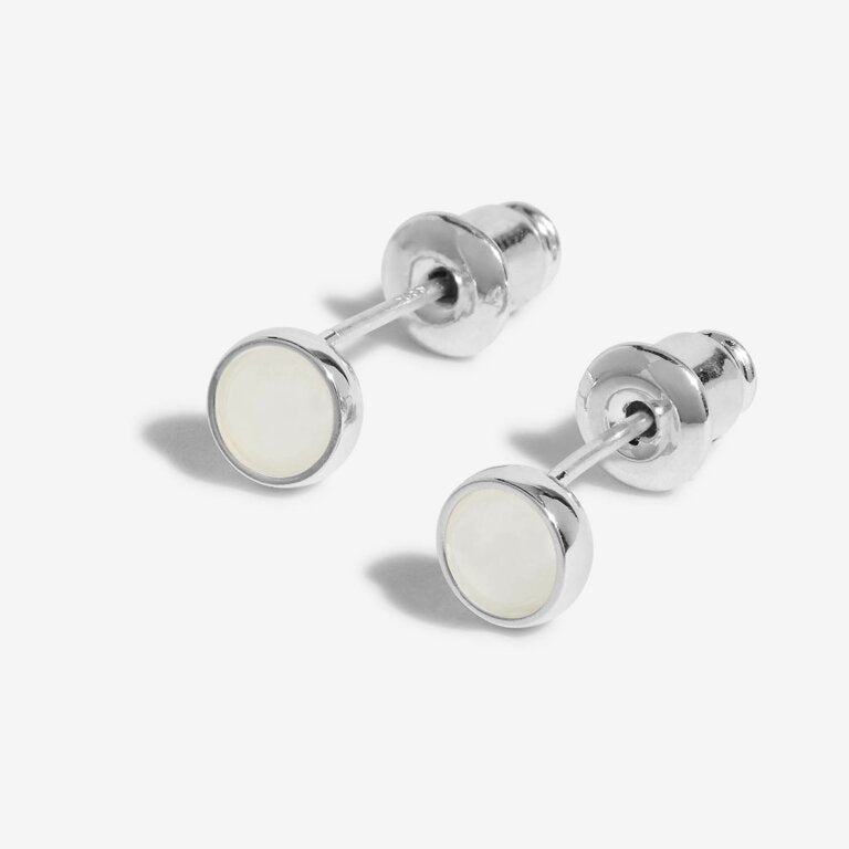Joma Jewellery Birthstone Boxed Stud Earrings - April - Rock Crystal
