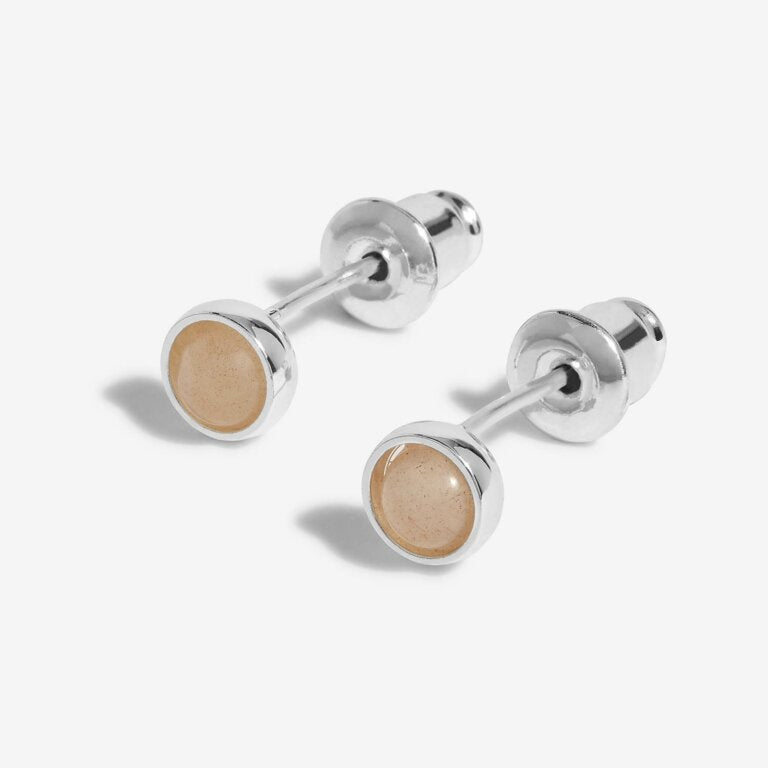 Joma Jewellery Birthstone Boxed Stud Earrings - July - Sunstone