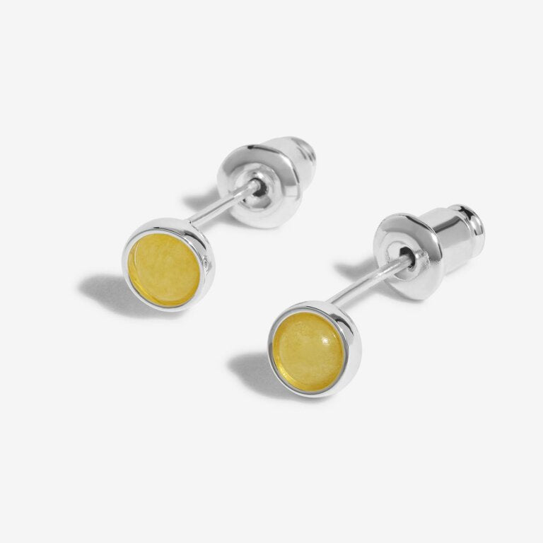 Joma Jewellery Birthstone Boxed Stud Earrings - November - Yellow Quartz