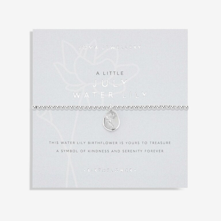 Joma Jewellery - 'A Little July Water Lily' Birthflower Bracelet