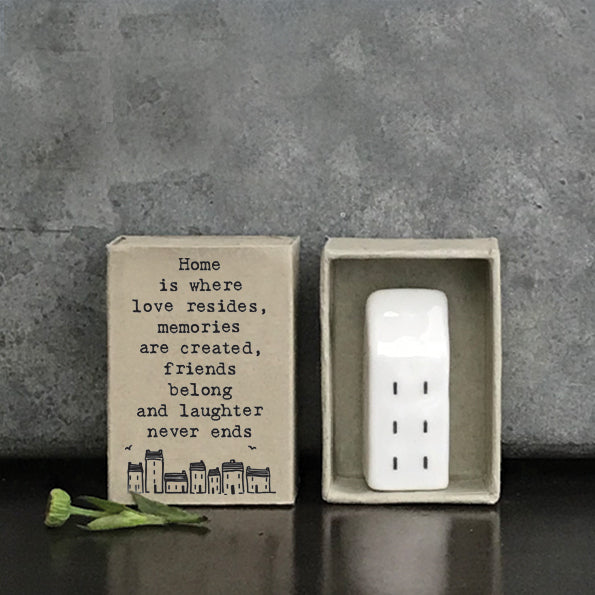 East of India Matchbox - Ceramic Ornament - House/Home is Where