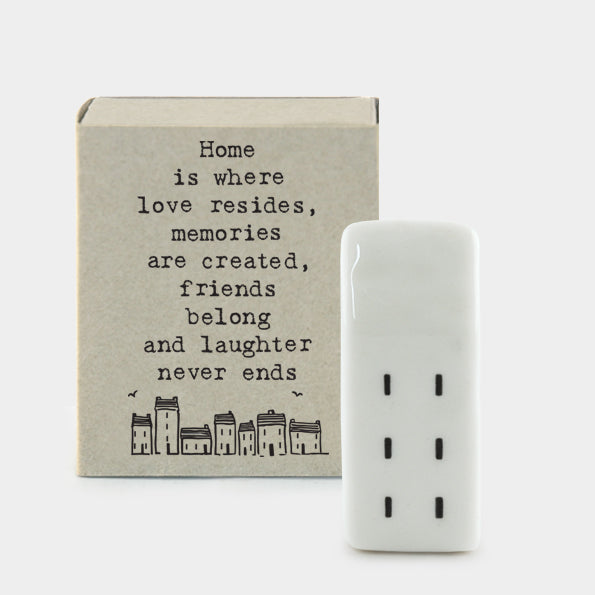 East of India Matchbox - Ceramic Ornament - House/Home is Where