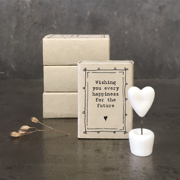 East of India Matchbox - Ceramic Ornament - Happy Future