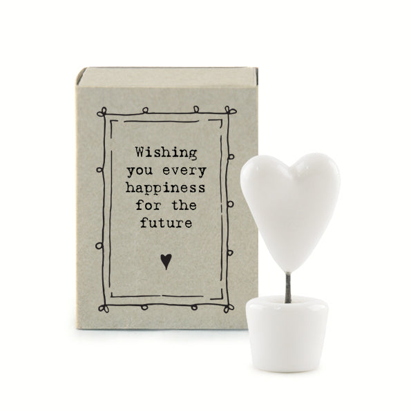 East of India Matchbox - Ceramic Ornament - Happy Future