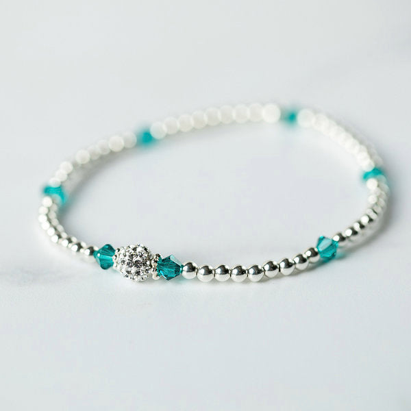 Jolu Jewellery Blue Zircon Turquoise (December Birthstone) Bracelet