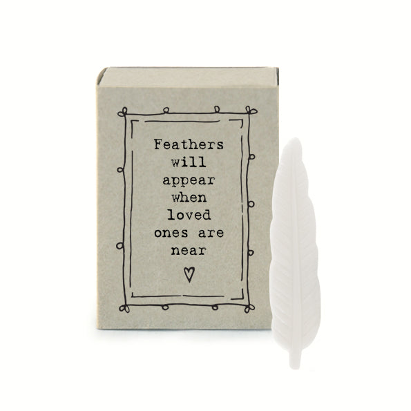 East of India Matchbox - Ceramic Ornament - Feathers Appear