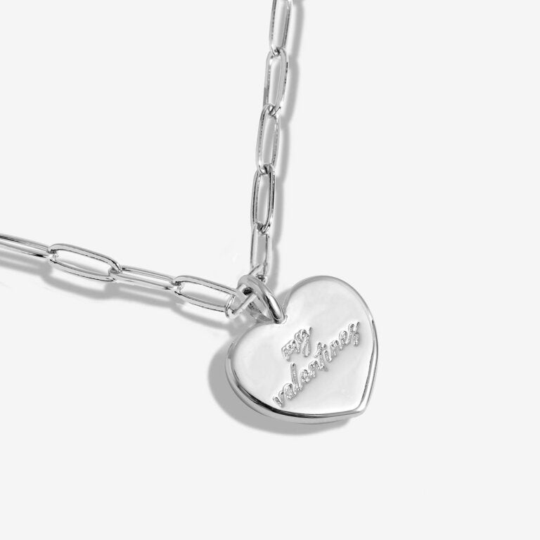 Joma Jewellery -My Moments - Happy Valentines Heart Chain Necklace - Silver