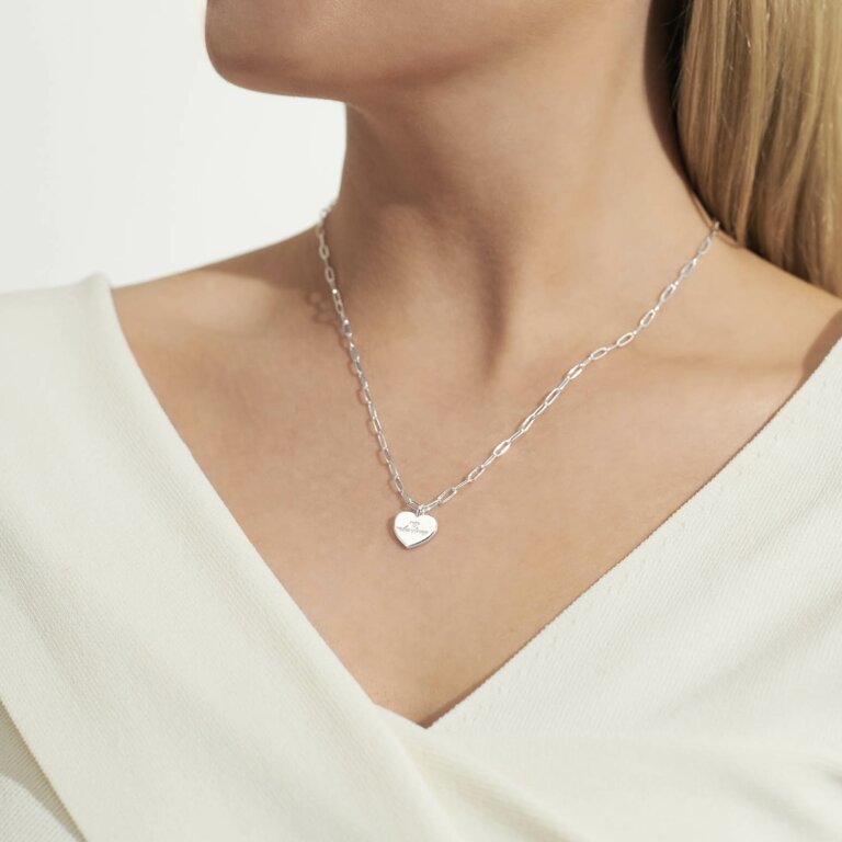 Joma Jewellery -My Moments - Happy Valentines Heart Chain Necklace - Silver