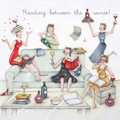 Berni Parker Blank Card - Reading between the Wines