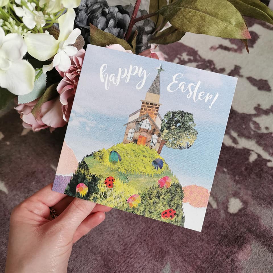 Flying Teaspoons Happy Easter Church Card