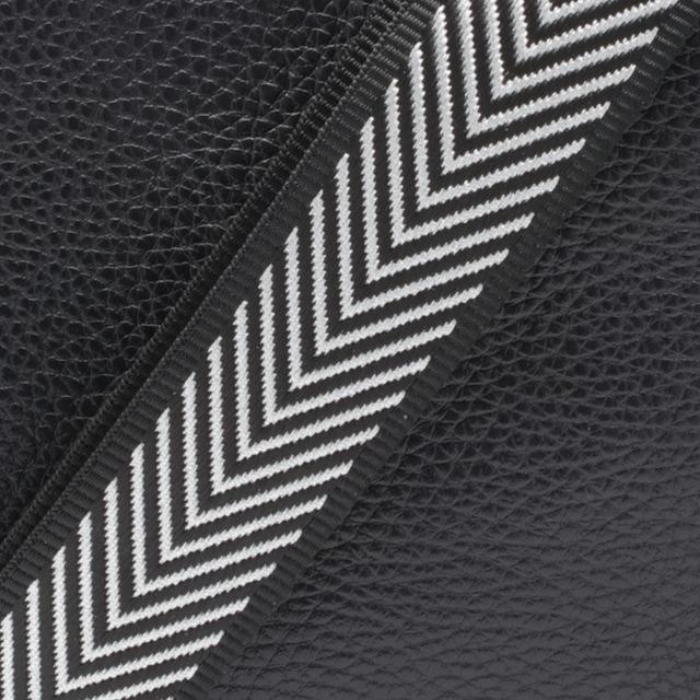 Elie Beaumont Designer SILVER/BLACK CHEVRON Adjustable Crossbody Bag Strap - GOLD Fittings