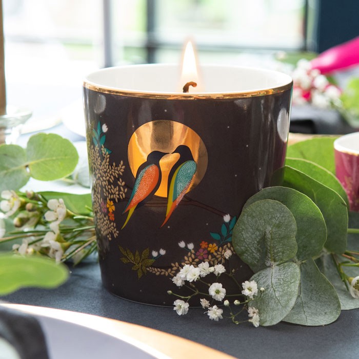 Sara Miller Luxury Ceramic Boxed Candle - Geranium, Patchouli, Cedar & Vetivert