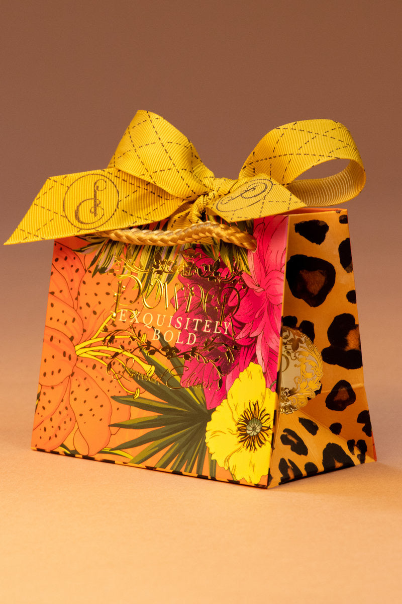 Powder Velvet Scrunchies (Pack of 2) - Floral - Mustard