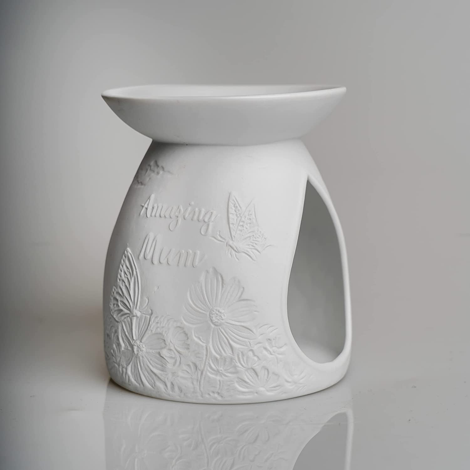 Cello Tealight Wax Melt Burner - Amazing Mum - Butterfly/Floral