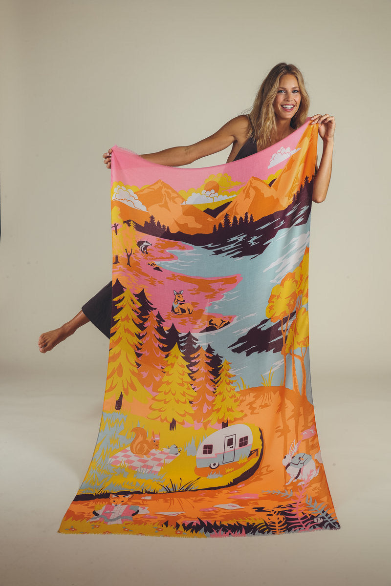 Powder Print Scarf - Glamping