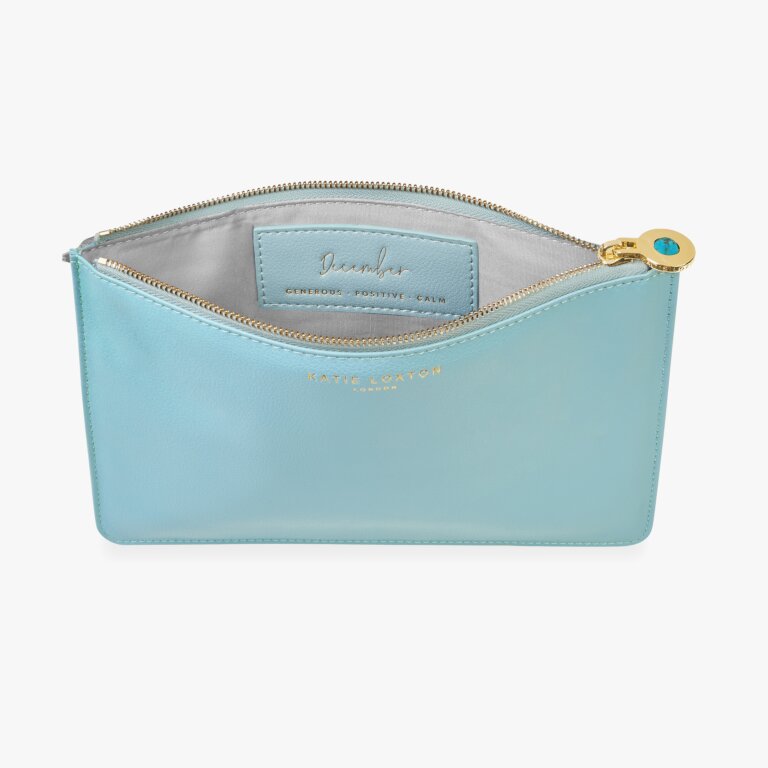 Katie Loxton Birthstone Perfect Pouch - DECEMBER Turquoise- Duck Egg Blue