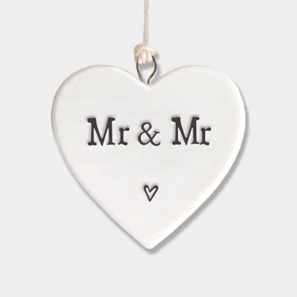East of India Porcelain MINI Heart - Mr & Mr