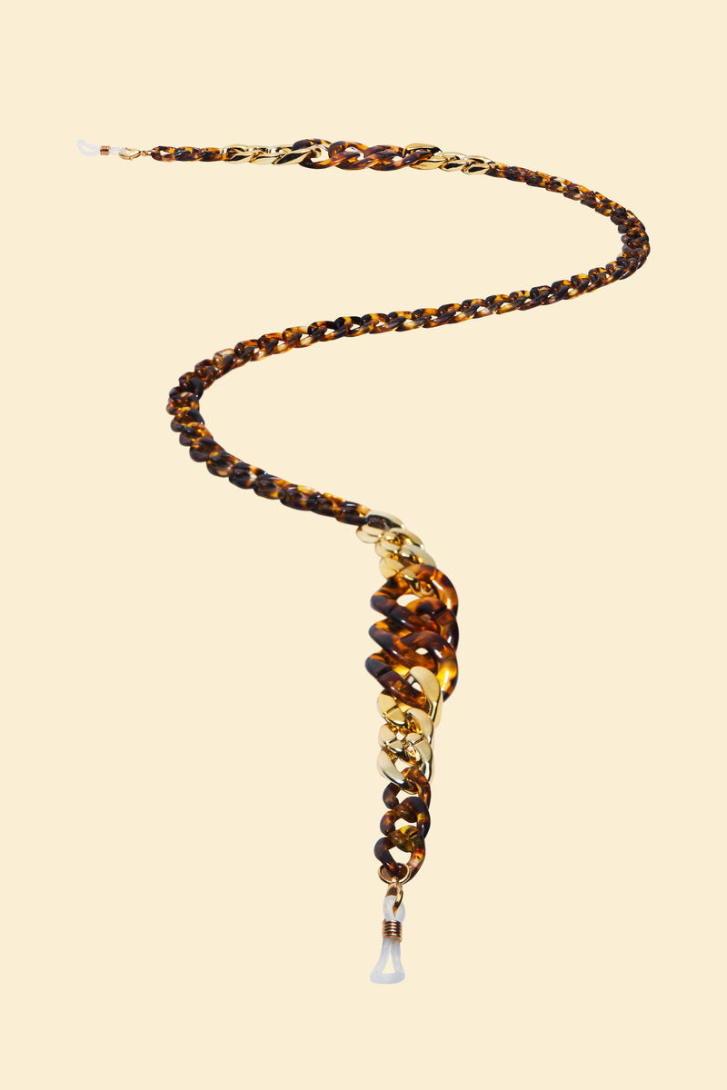 Powder Sunglasses Chain -Wave Tortoiseshell