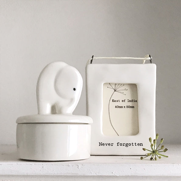 East of India Porcelain Mini Hanging Frame - Never Forgotten