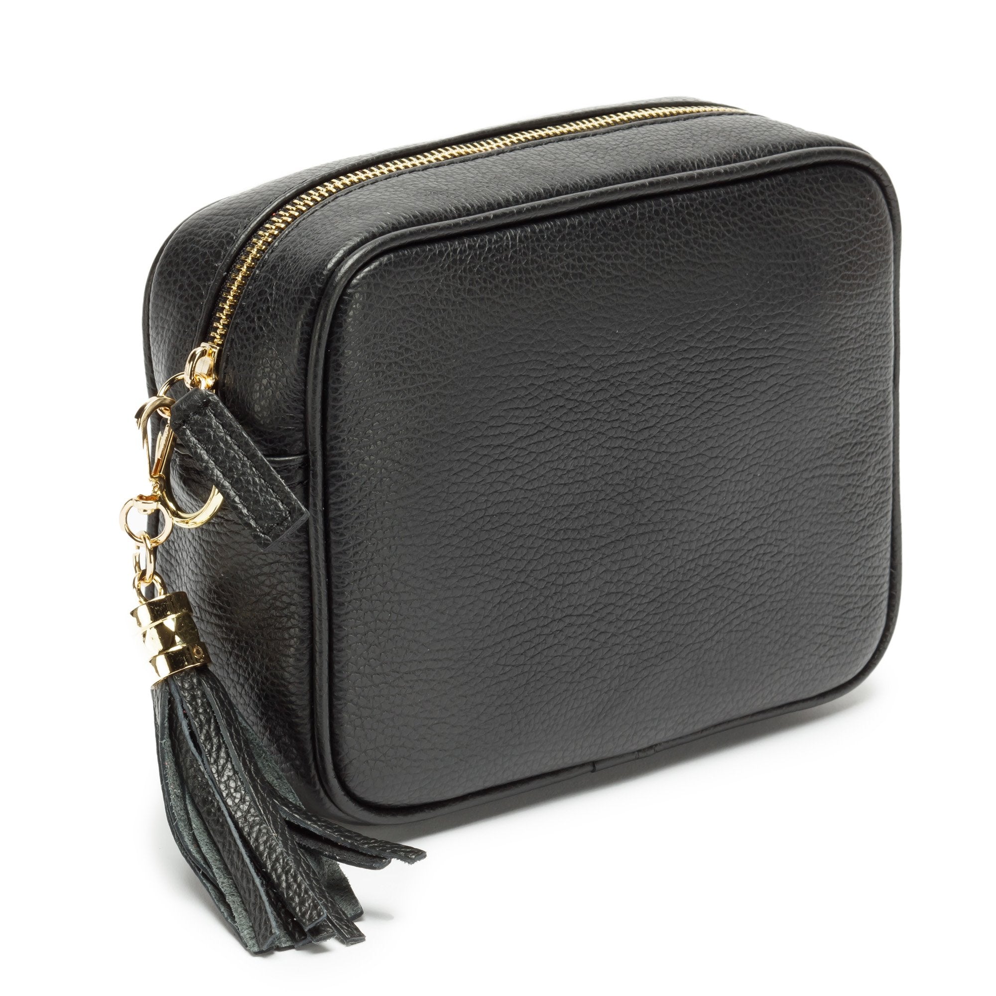 Elie Beaumont Designer Leather Crossbody Bag - Black (GOLD Fittings)