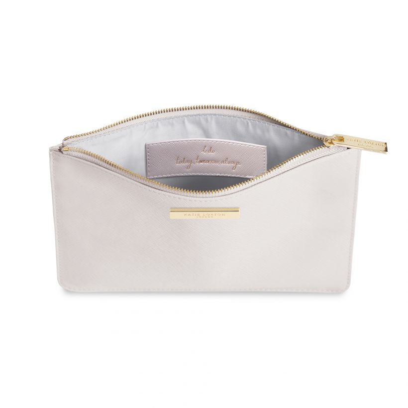 Katie Loxton Secret Message Pouch - Bride - Metallic White