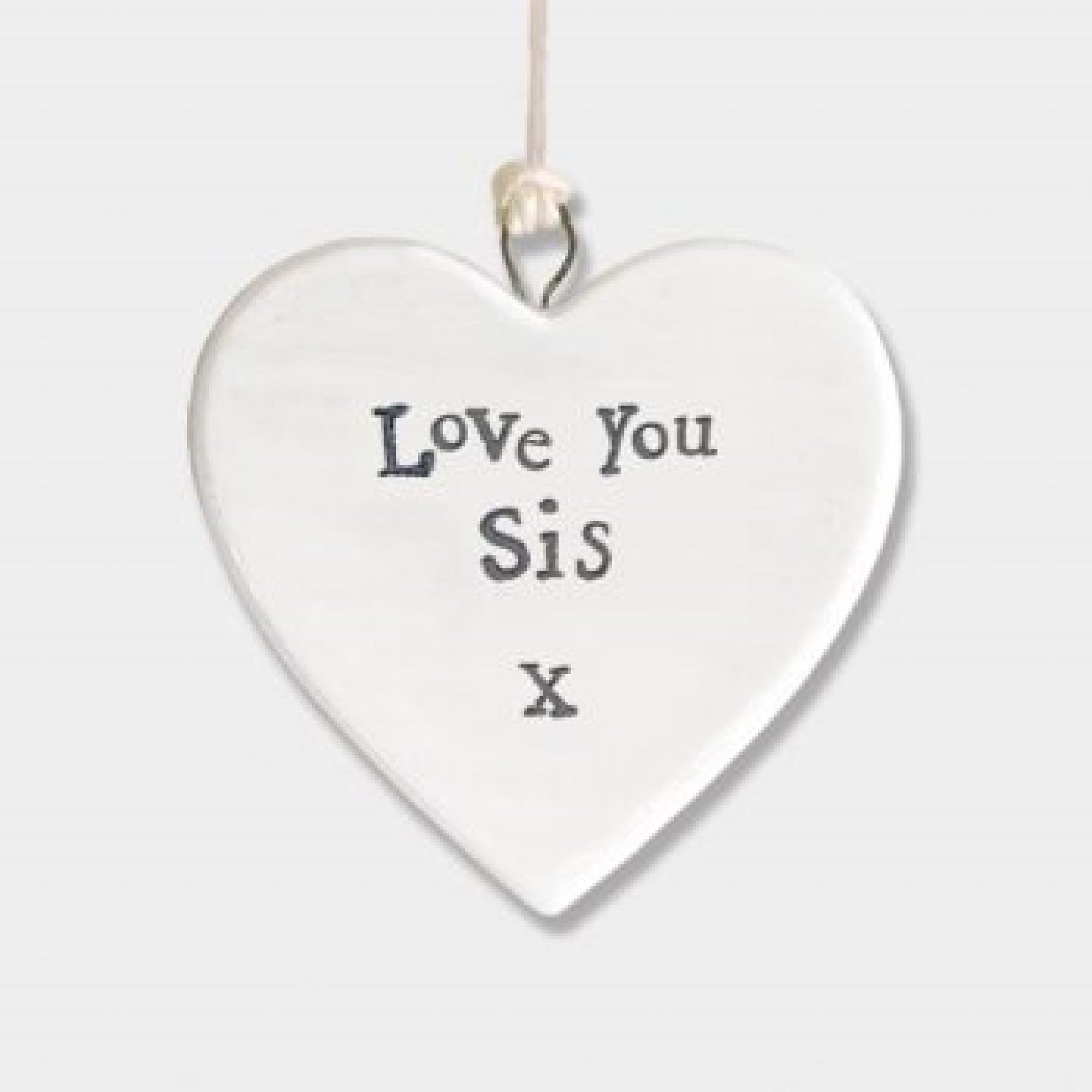 East of India Porcelain MINI Heart -Love You Sis
