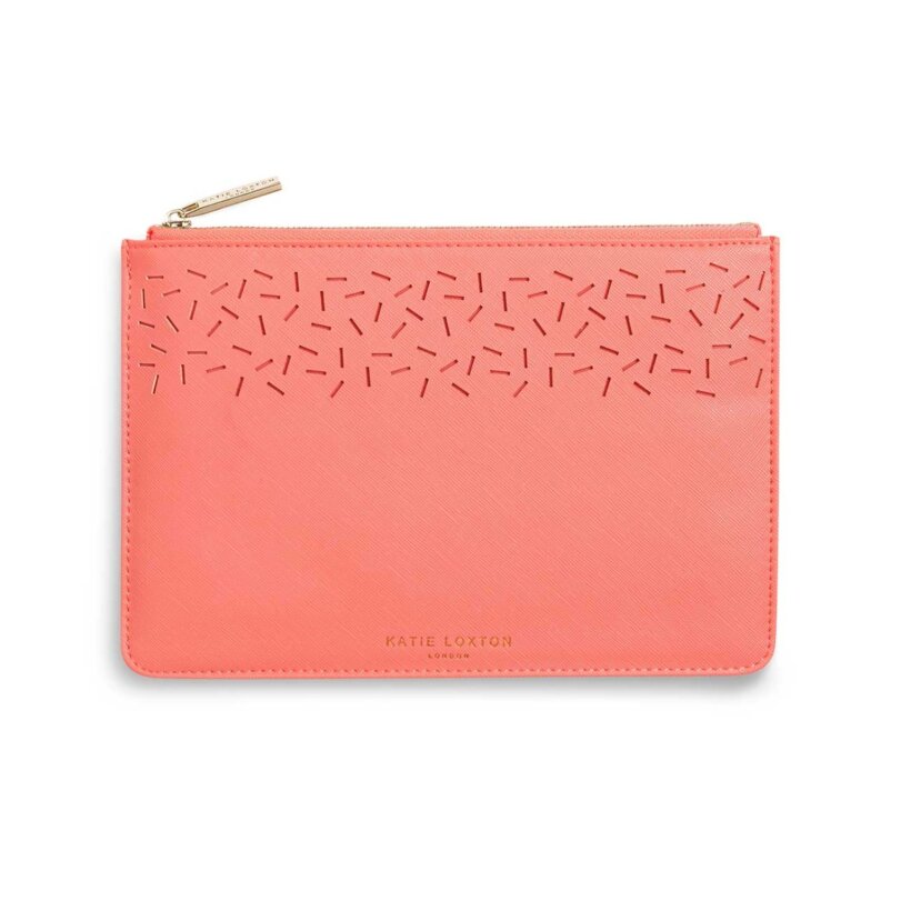Katie Loxton - Laser Cut Perfect Pouch - Coral
