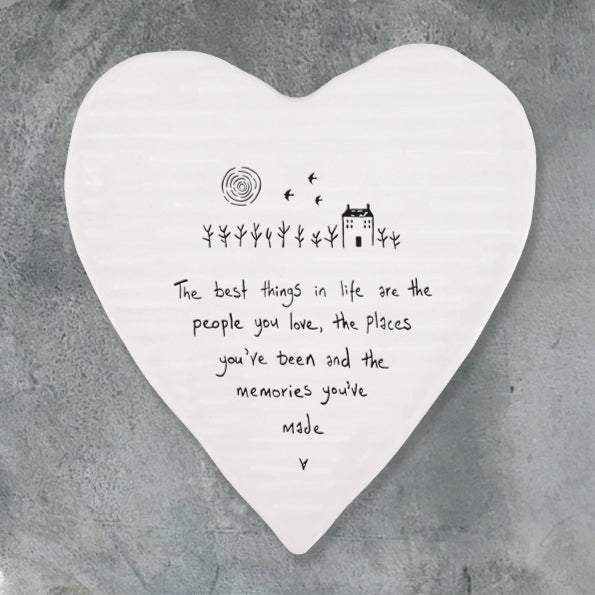 East of India Porcelain Heart Coaster - The Best Things in Life