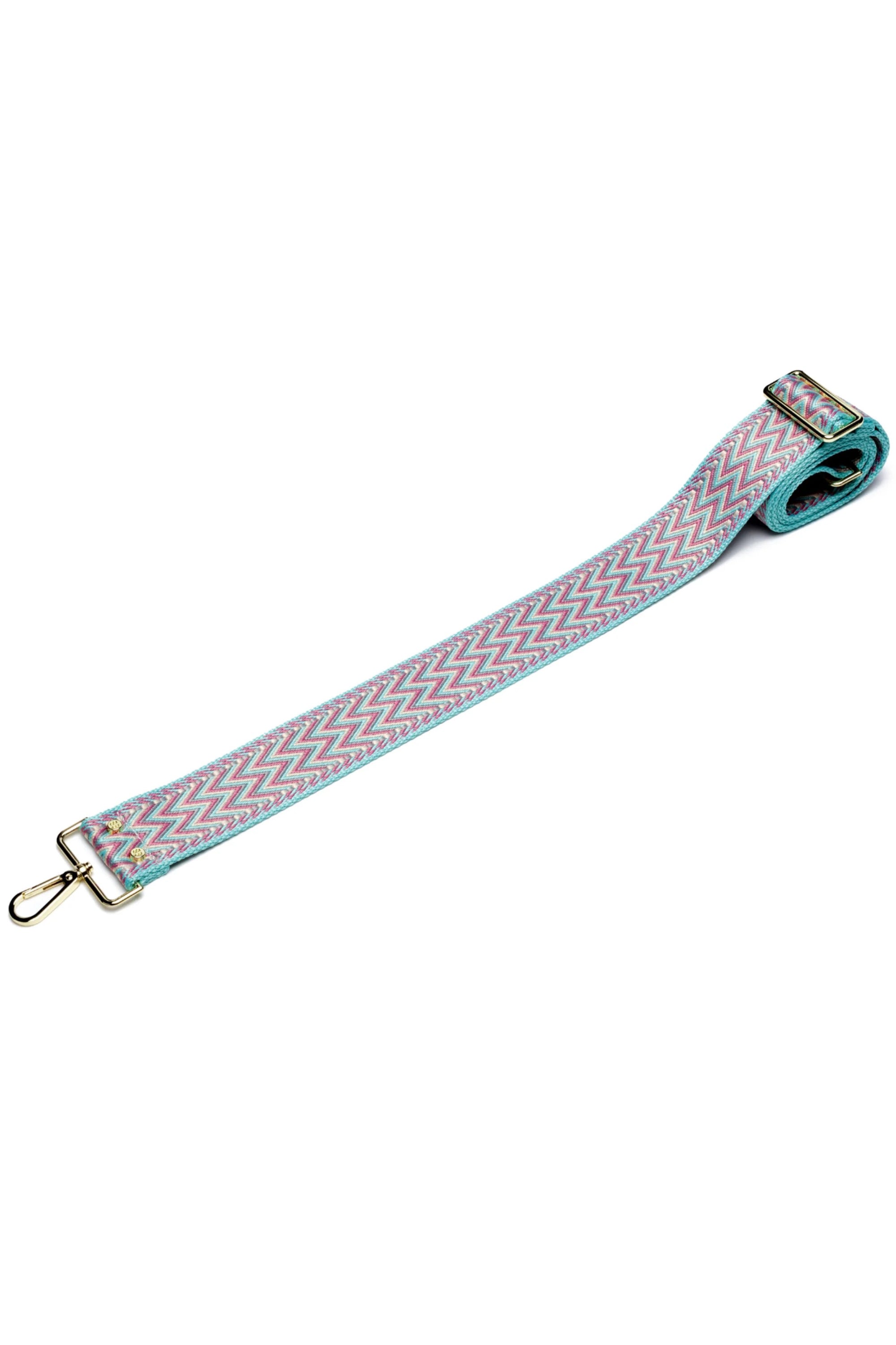 Elie Beaumont Designer AQUA GRECIAN Adjustable Crossbody Bag Strap (GOLD Fittings)