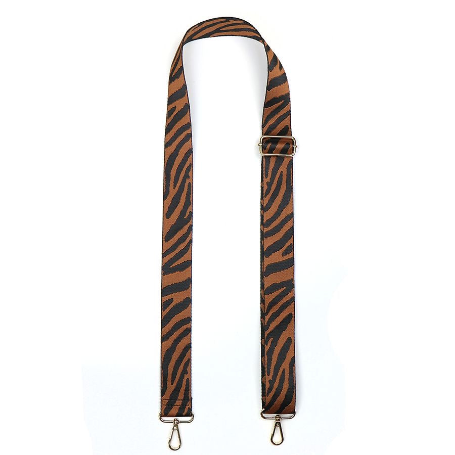 POM Black & Brown Zebra Print Bag Strap