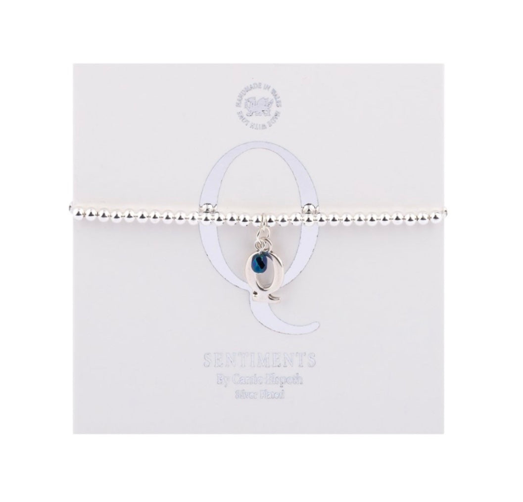 Carrie Elspeth Alphabet Bracelet - Letter Q