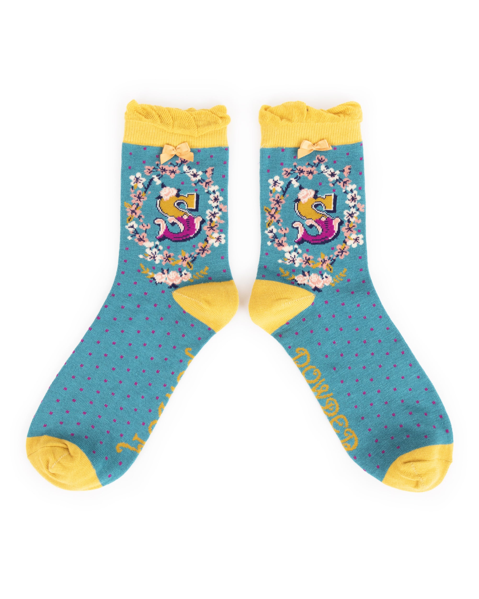 Powder Alphabet Socks - Letter S