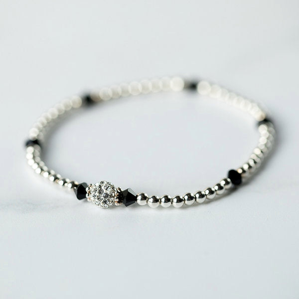 Garnet (January Birthstone) Silver Bracelet