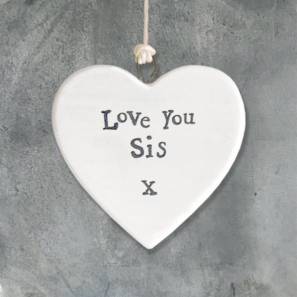 East of India Porcelain MINI Heart -Love You Sis