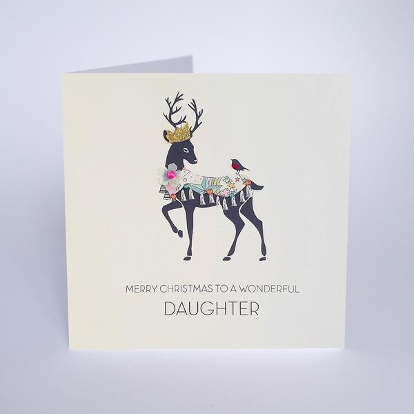 Five Dollar Shake Wonderful Daughter Stag Christmas Card