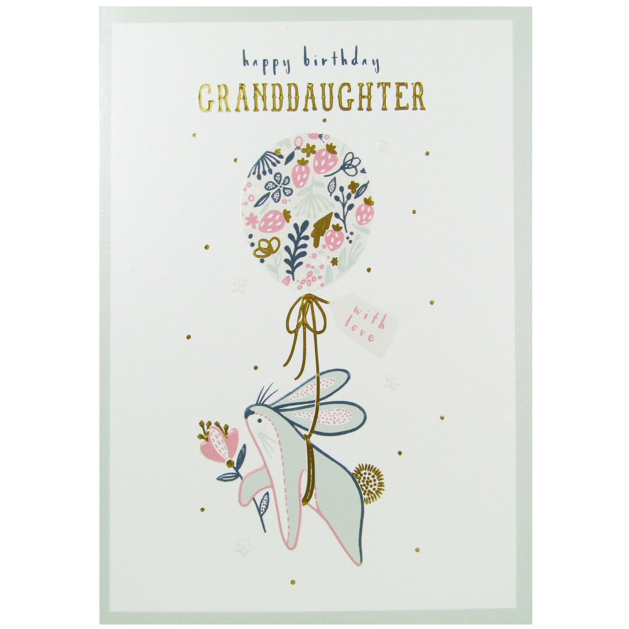 The Art File - Granddaughter Rabbit with Balloons Birthday Card