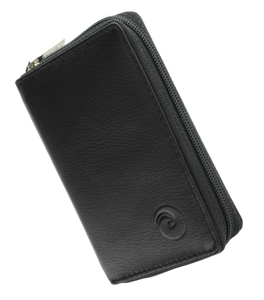 Mala Leather Origin Concertina Card Holder with RFID Protection (552 5) - Black/Blue