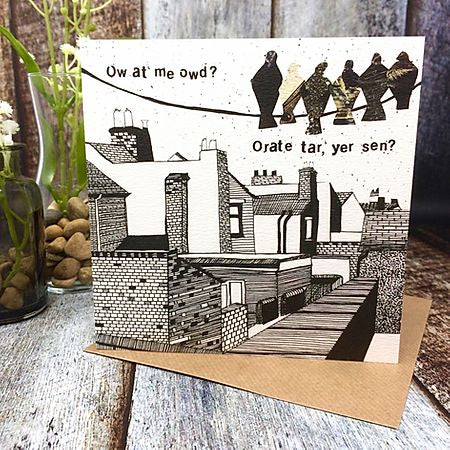Flying Teaspoons Orate Tar Blank Card